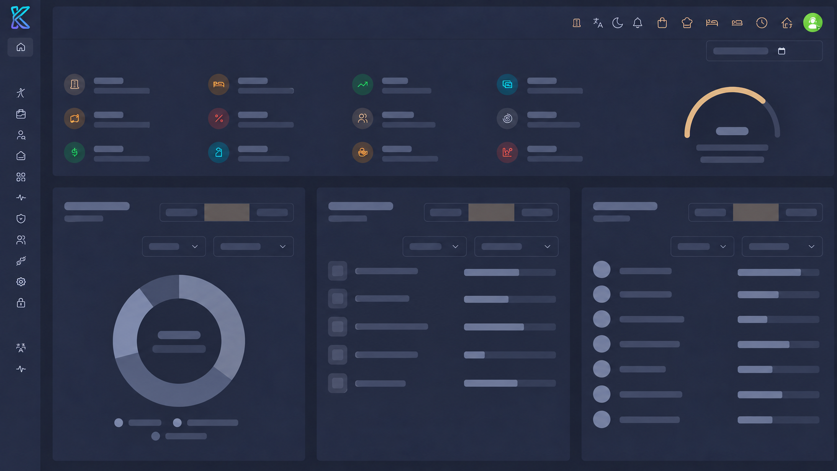 KoroCRM operations dashboard for luxury hotels and resorts